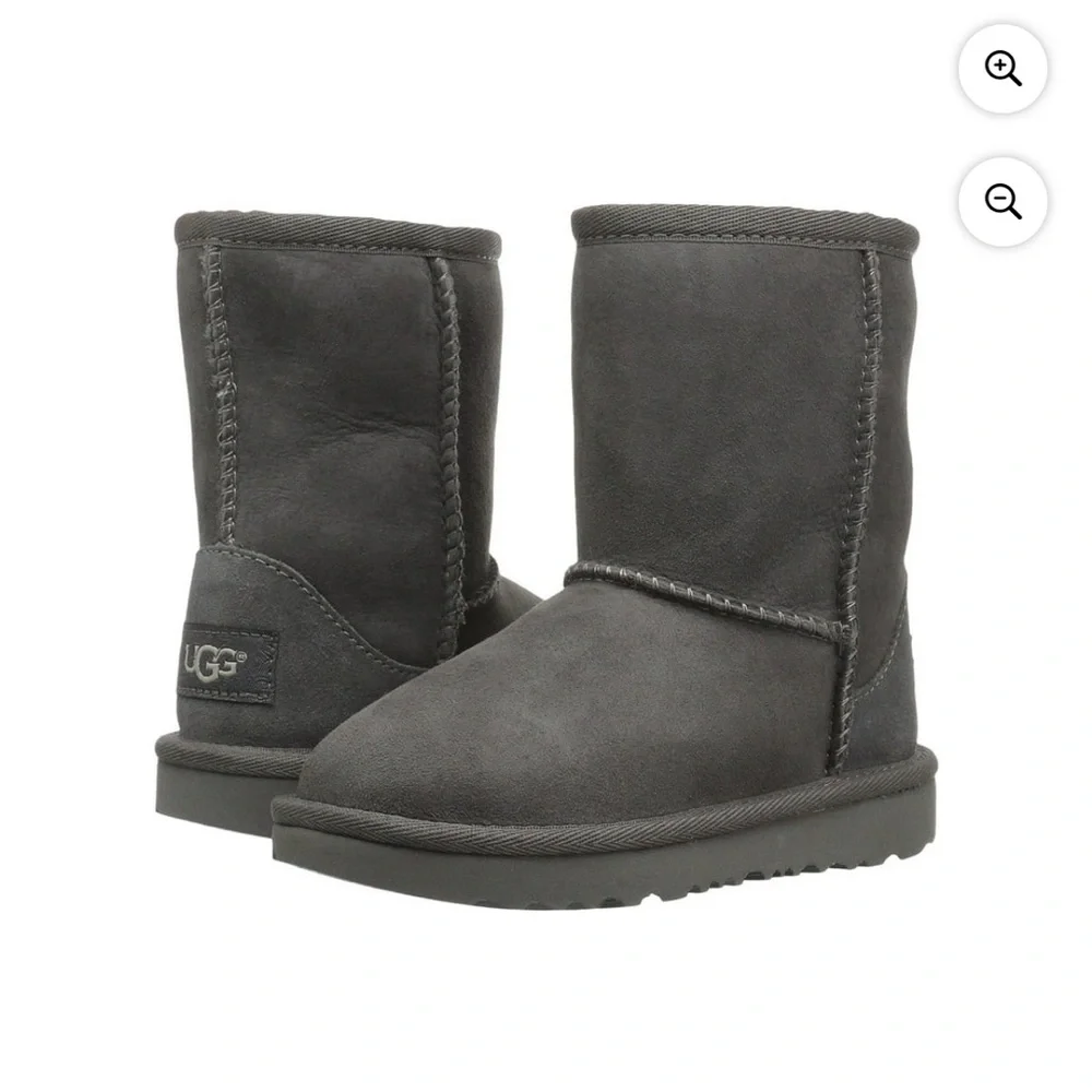 UGG Kids Classic II Charcoal Gray Suede Boots Little Kid Size 1